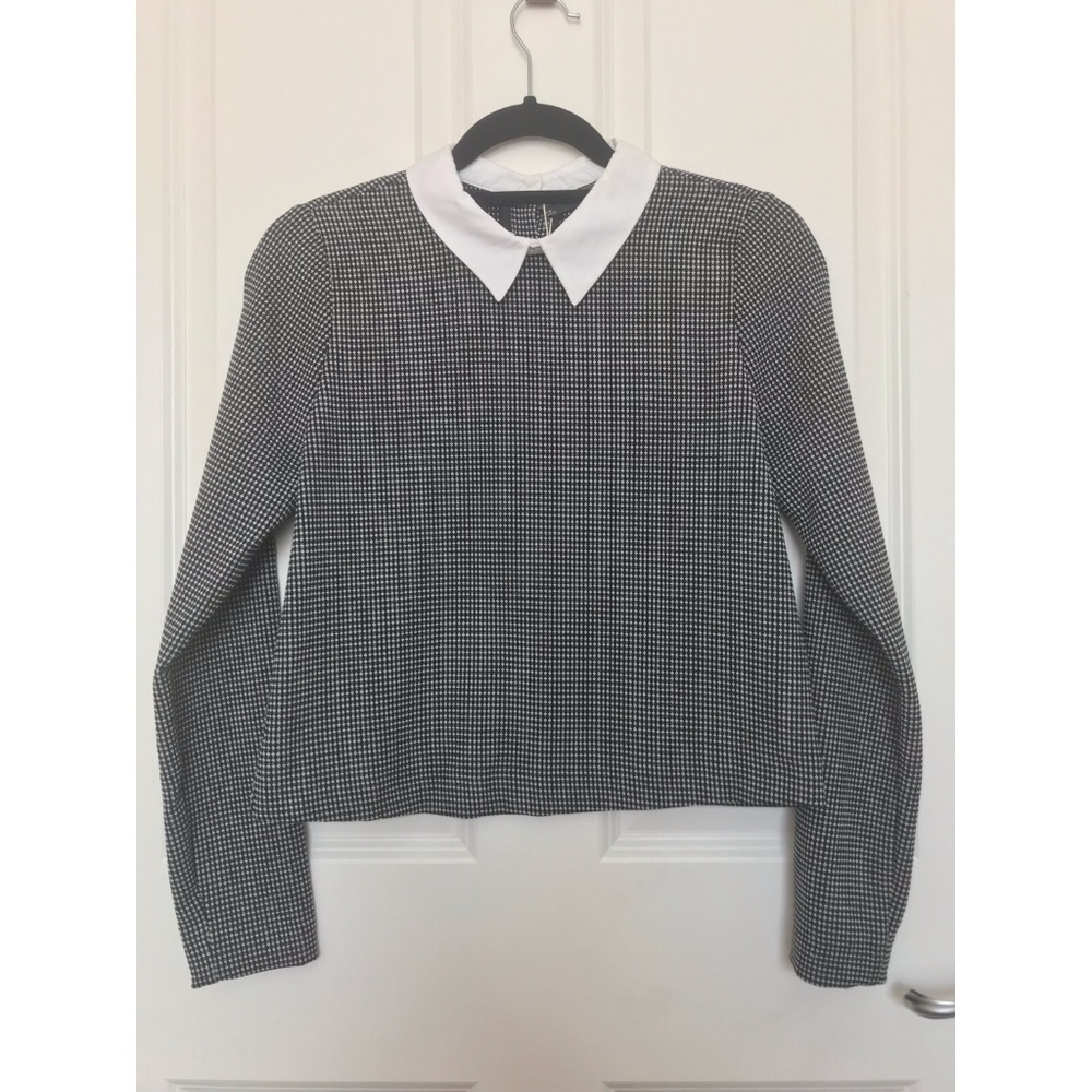 Zara | Trafaluc Houndstooth Poplin Collar Top